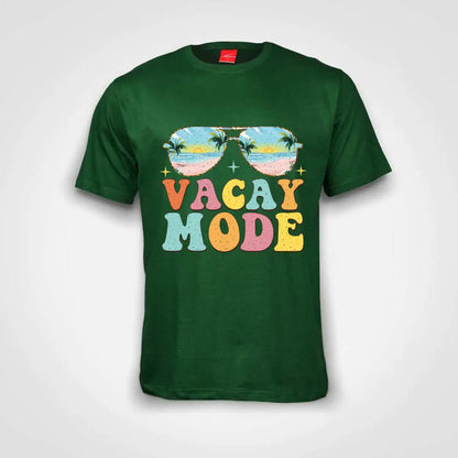 Sunglasses Vacay Mode Cotton T-Shirt Bottle Green IZZIT APPAREL