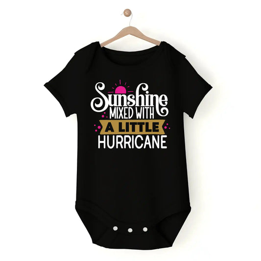 Sunshine Mixed With A Little Hurricane Babygrow Black IZZIT APPAREL