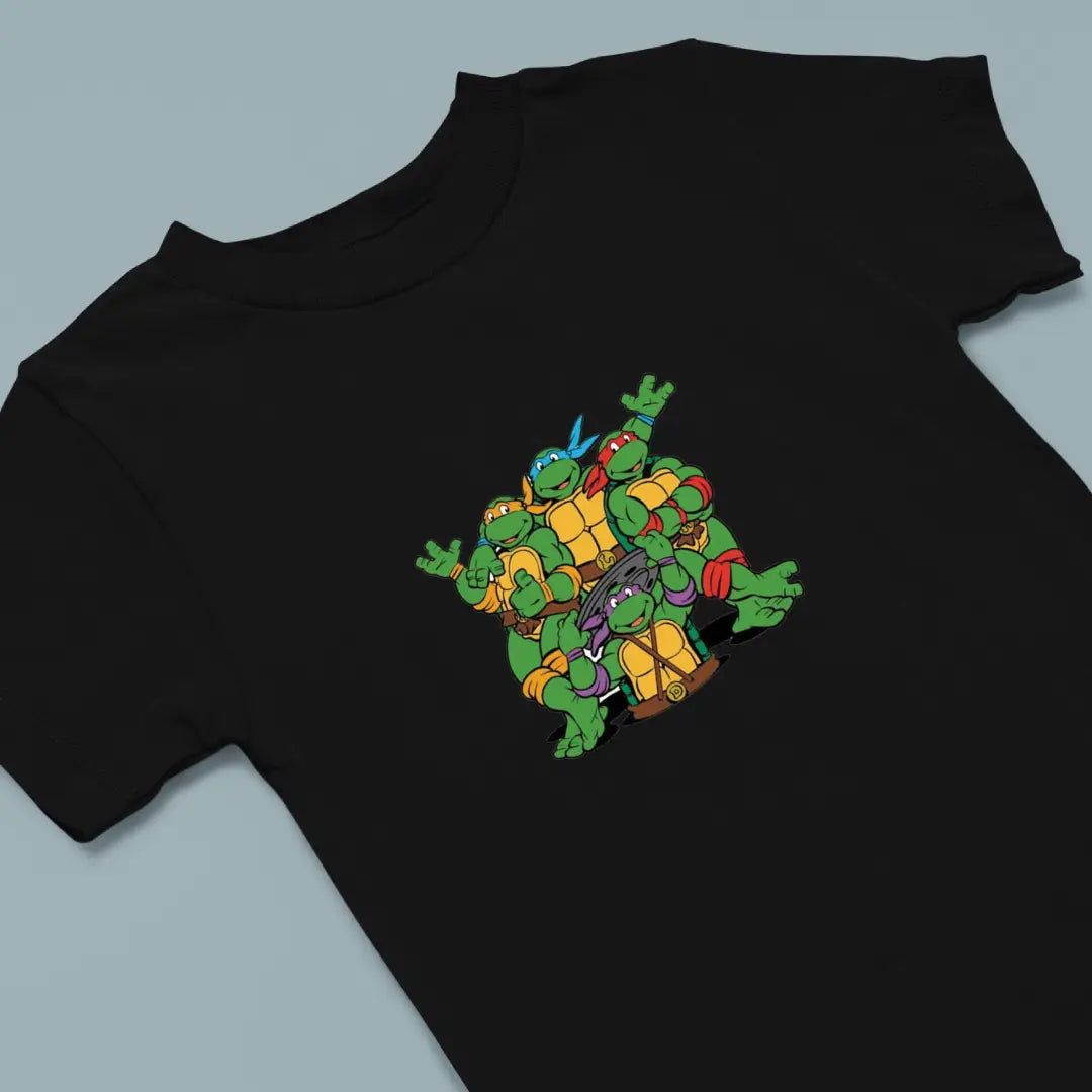 Teenage Mutant Ninja Turtles Kids Cotton T-Shirt Black IZZIT APPAREL
