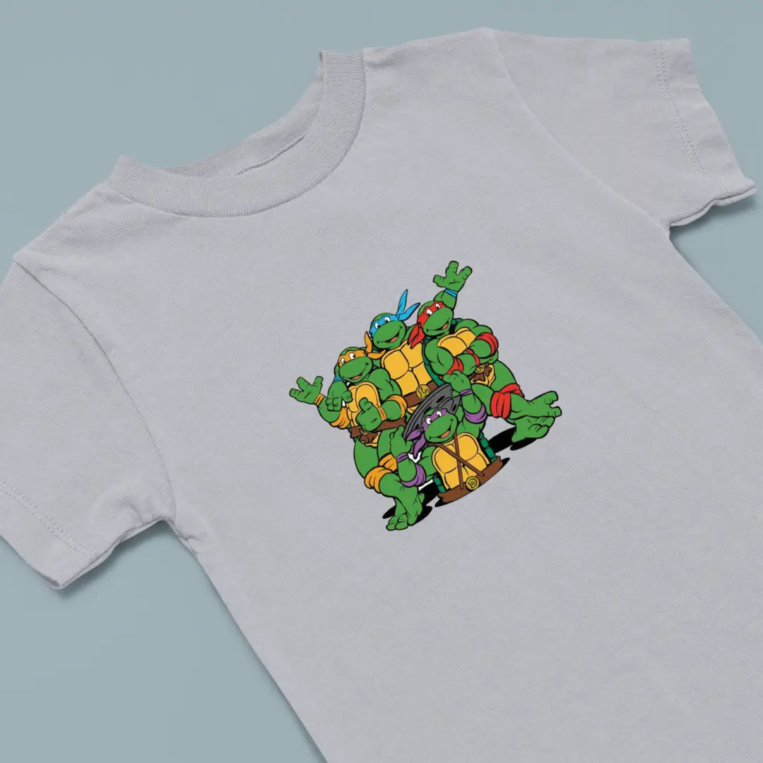 Teenage Mutant Ninja Turtles Kids Cotton T-Shirt Grey-Melange IZZIT APPAREL