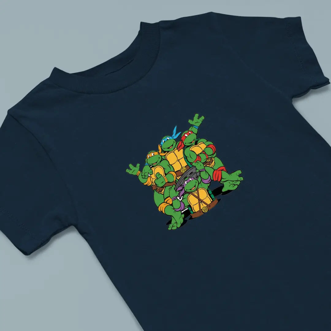 Teenage Mutant Ninja Turtles Kids Cotton T-Shirt Navy IZZIT APPAREL