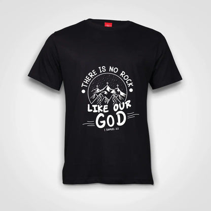 There Is No Rock Like Our God Cotton T-Shirt Black IZZIT APPAREL