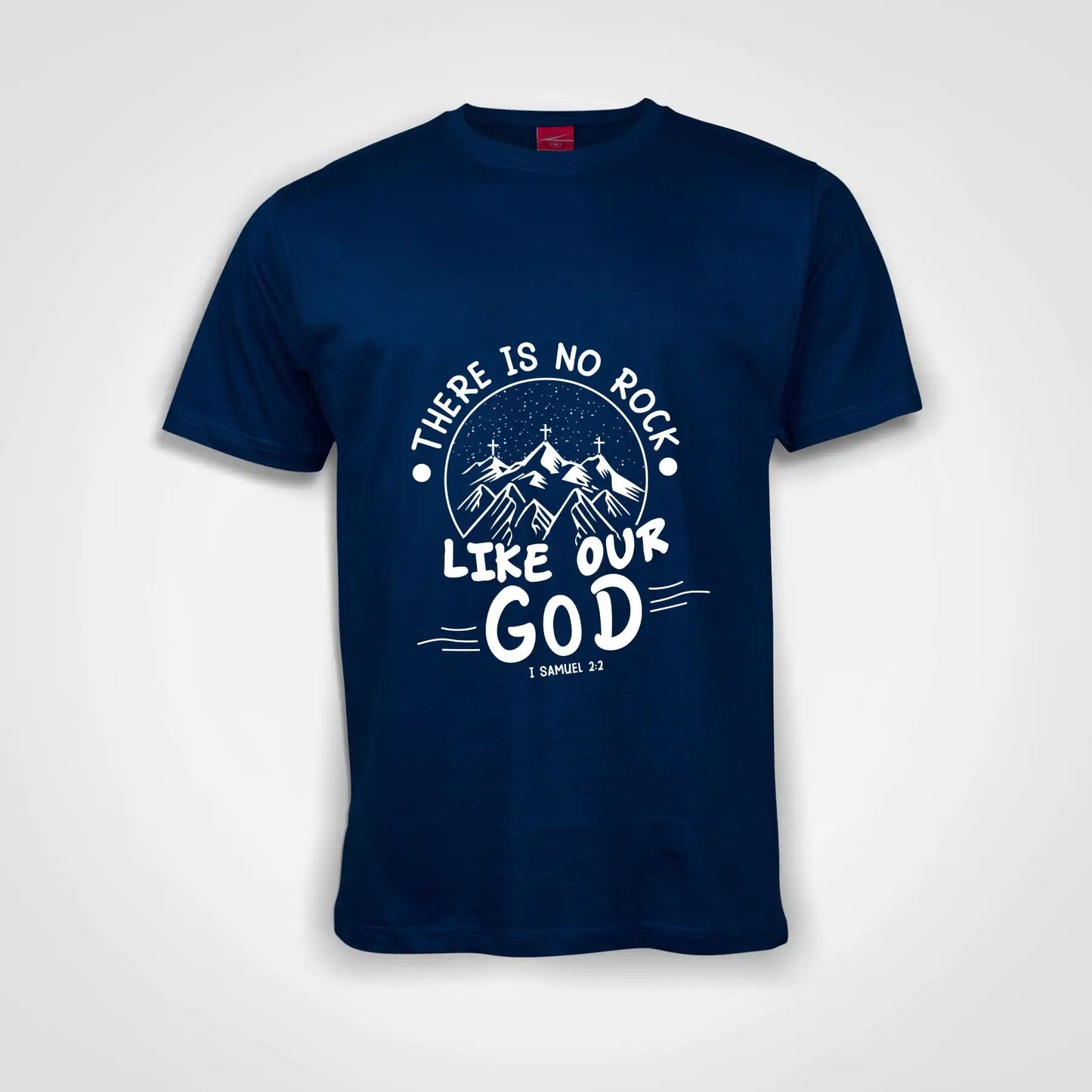 There Is No Rock Like Our God Cotton T-Shirt Royal Blue IZZIT APPAREL