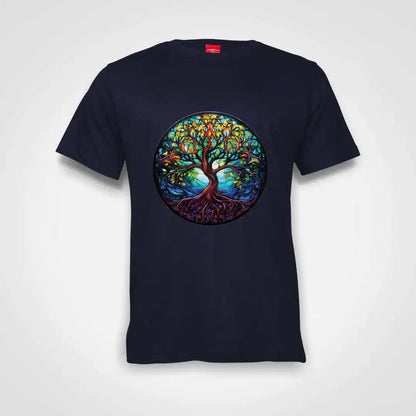 Tree Of Life Cotton T-Shirt Navy IZZIT APPAREL