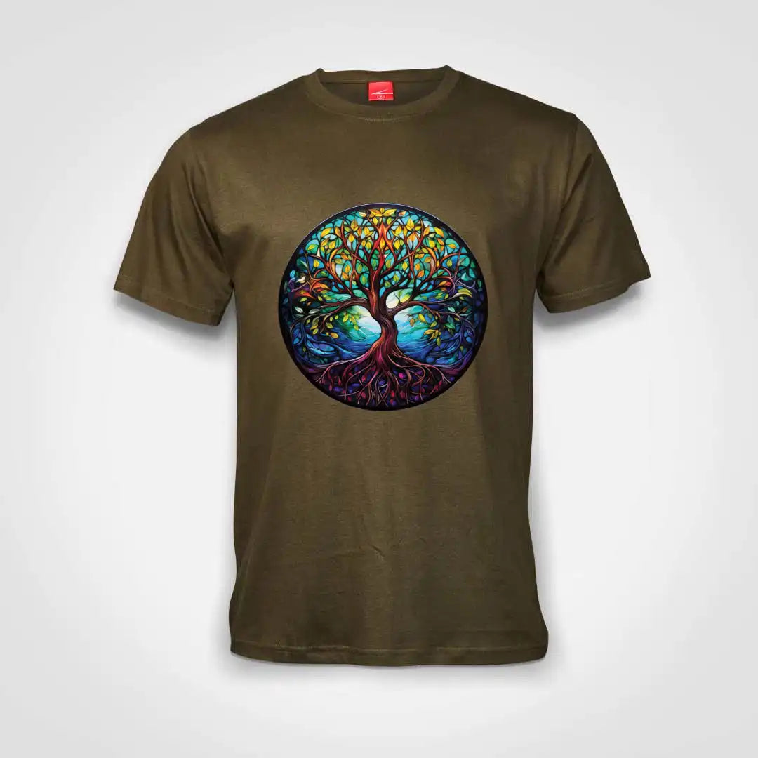 Tree Of Life Cotton T-Shirt Olive IZZIT APPAREL