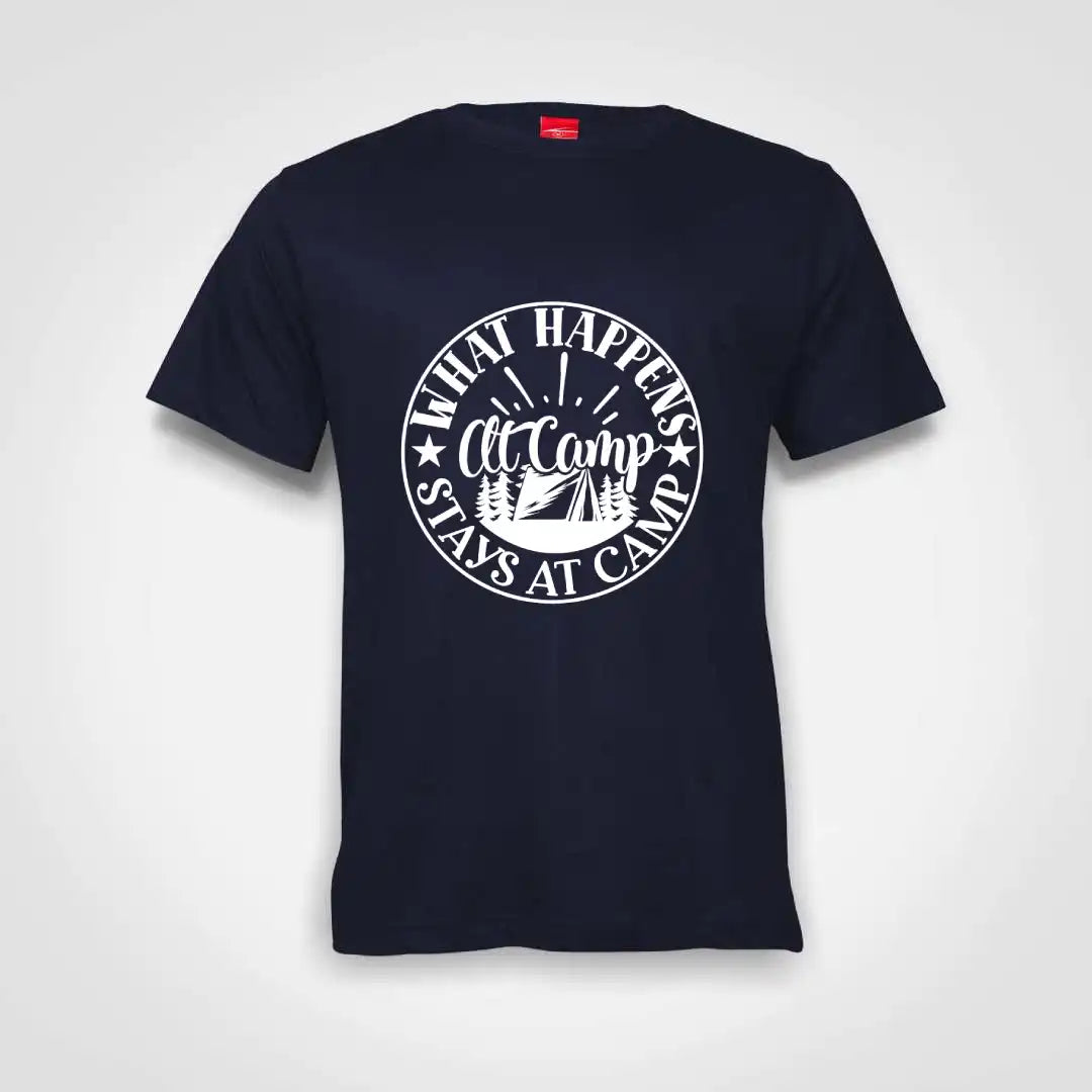 What Happens At Camp Stays At Camp Cotton T-Shirt Navy IZZIT APPAREL