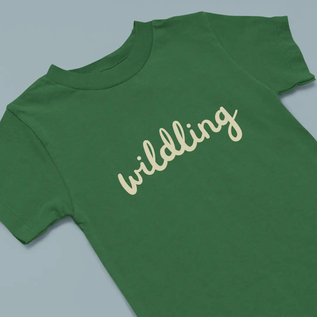 Wildling Kids Cotton T-Shirt Bottle Green IZZIT APPAREL