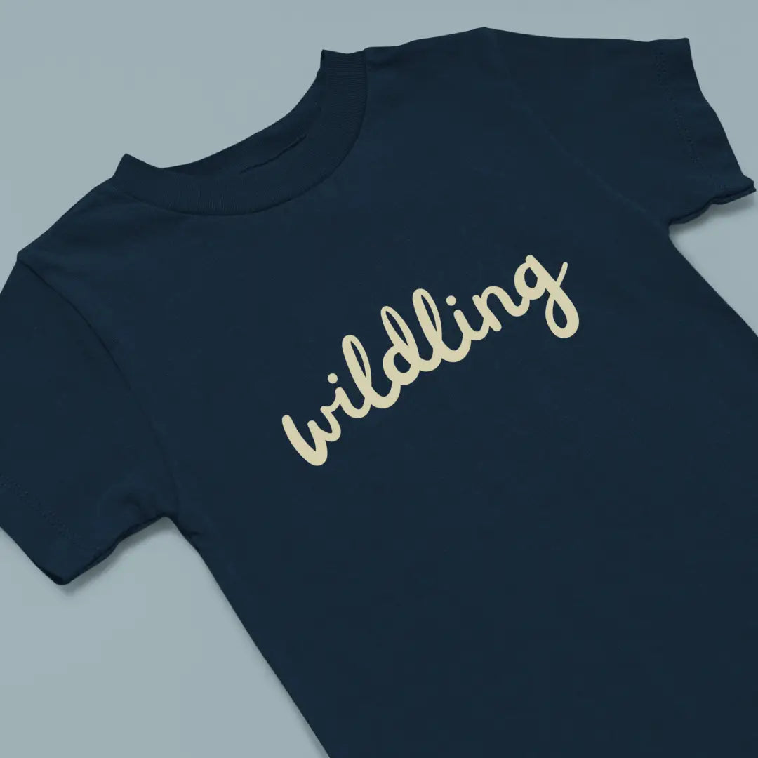 Wildling Kids Cotton T-Shirt Navy IZZIT APPAREL