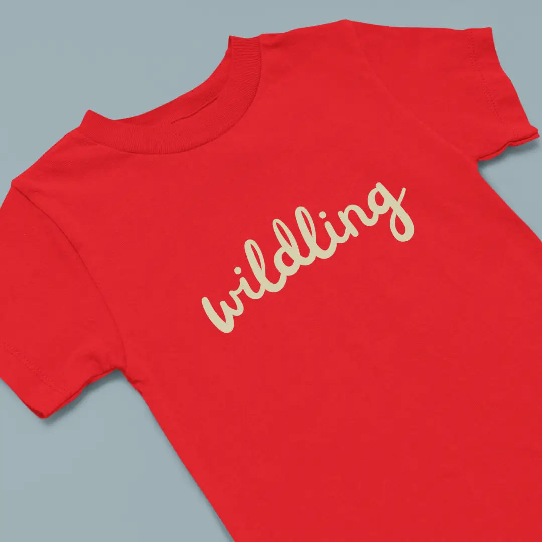 Wildling Kids Cotton T-Shirt Red IZZIT APPAREL