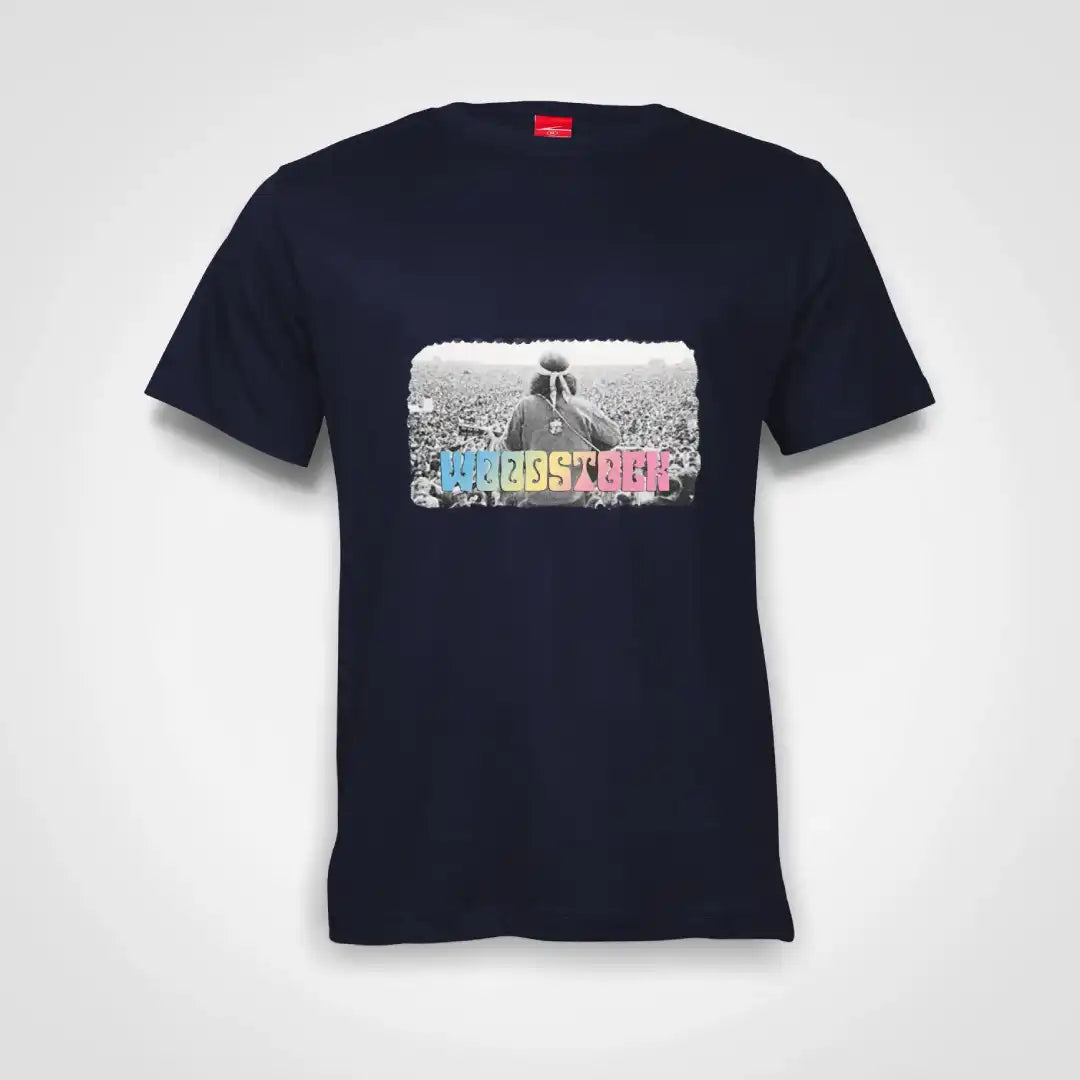 Woodstock Crowd Cotton T-Shirt Navy IZZIT APPAREL