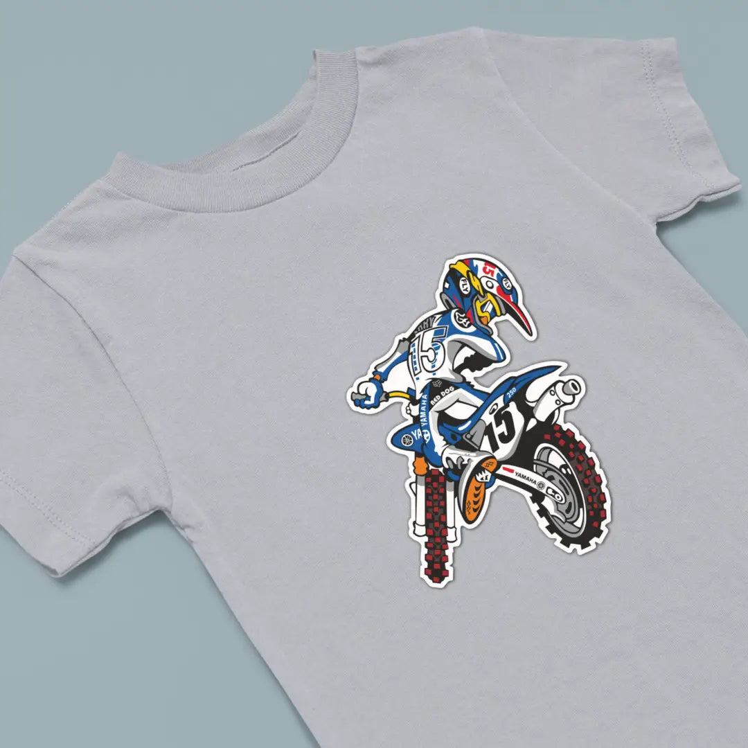 Offroad Motorcycle Kids Cotton T-Shirt Grey-Melange IZZIT APPAREL