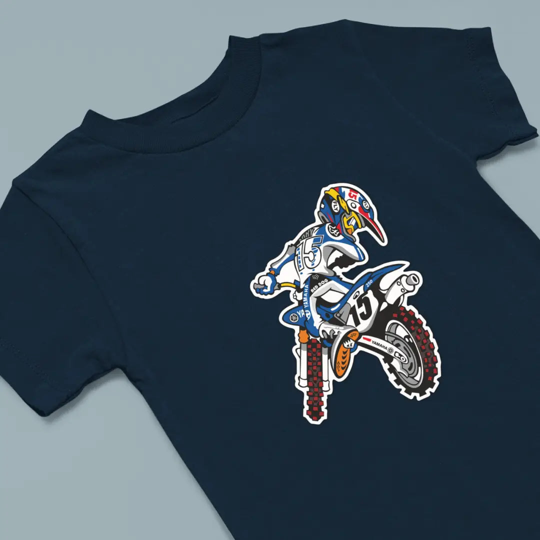 Offroad Motorcycle Kids Cotton T-Shirt Navy IZZIT APPAREL