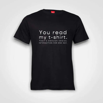 You Read My T-Shirt Cotton T-Shirt Black IZZIT APPAREL