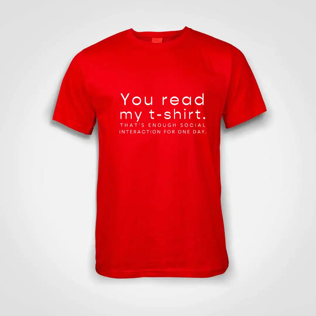 You Read My T-Shirt Cotton T-Shirt Red IZZIT APPAREL
