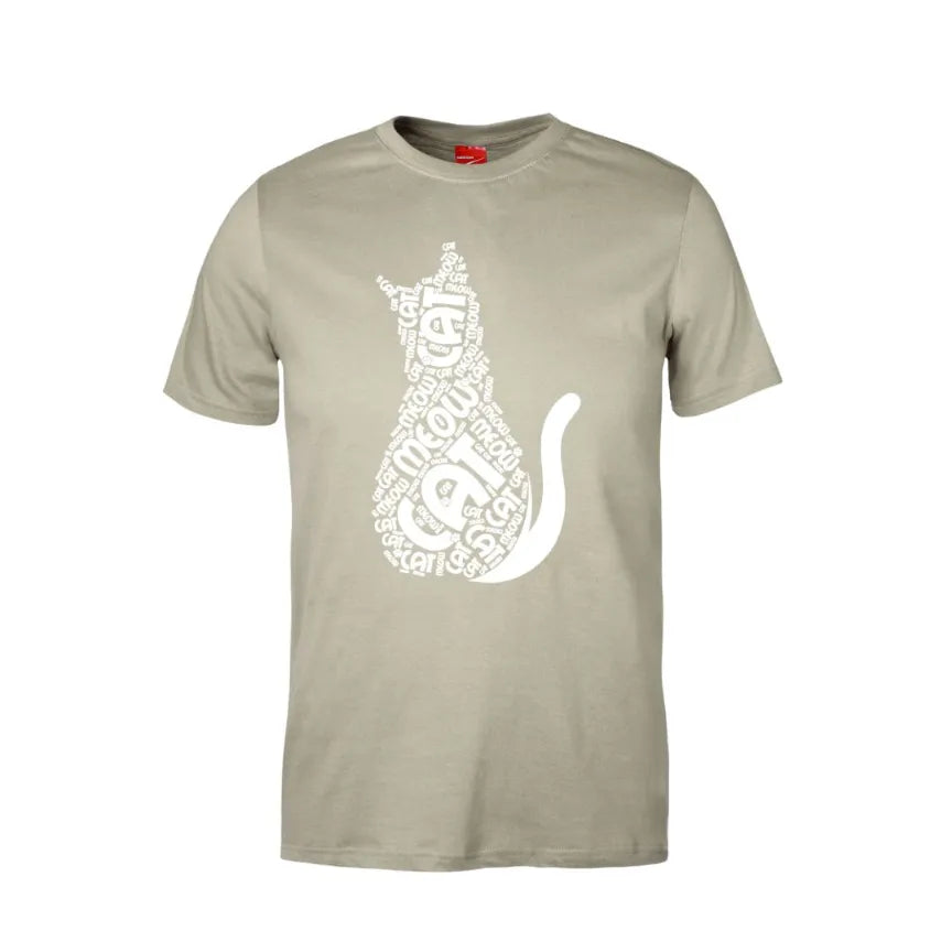 Cat Silhouette Cotton T-Shirt