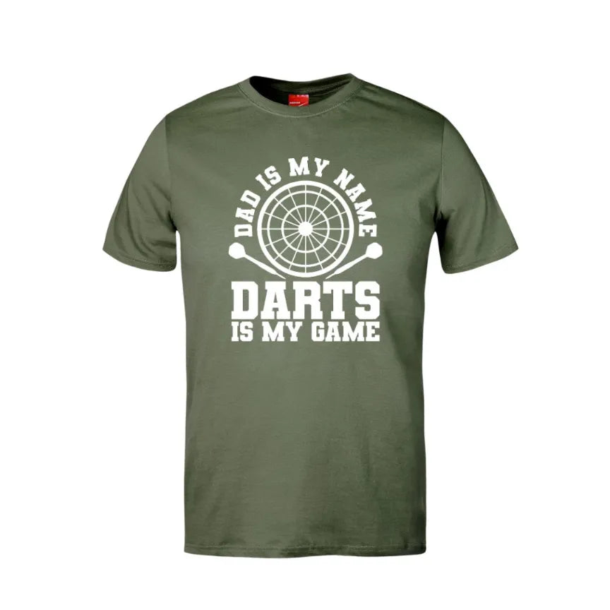 Dad Is My Name Darts Is My Game Cotton T-Shirt