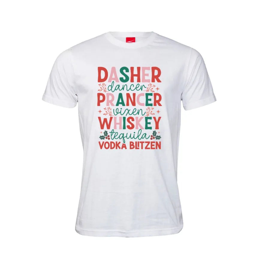 Dasher Dancer Prancer Vixen Cotton T-Shirt