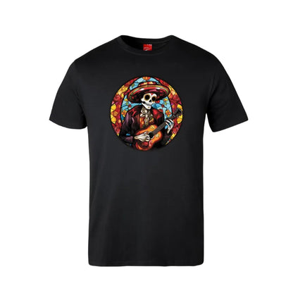 Dia De Los Muertos Guitar Skull Cotton T-Shirt