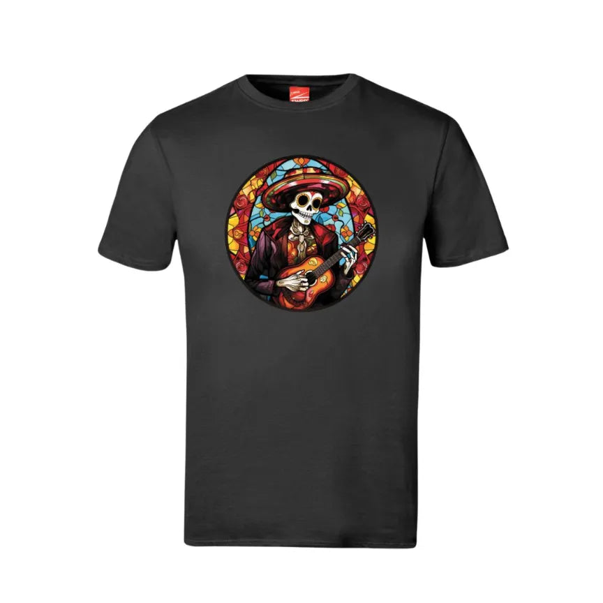 Dia De Los Muertos Guitar Skull Cotton T-Shirt