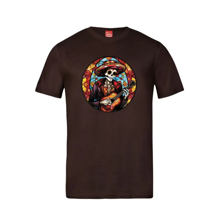 Dia De Los Muertos Guitar Skull Cotton T-Shirt