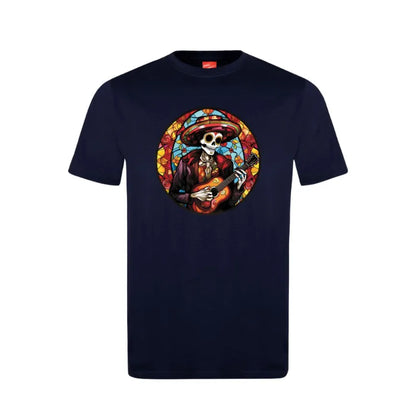 Dia De Los Muertos Guitar Skull Cotton T-Shirt