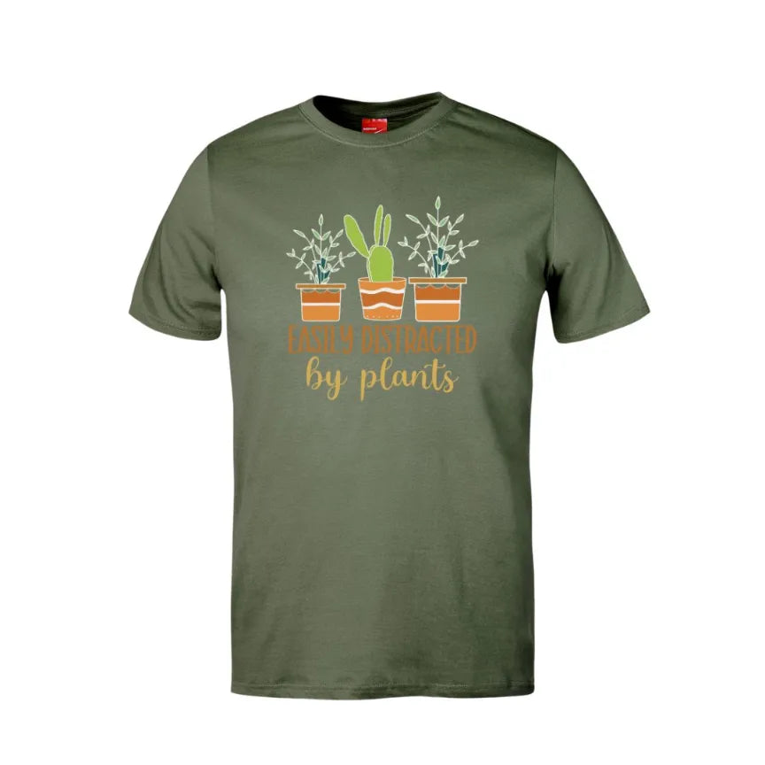 Easily Distracted By Plants Cotton T-Shirt