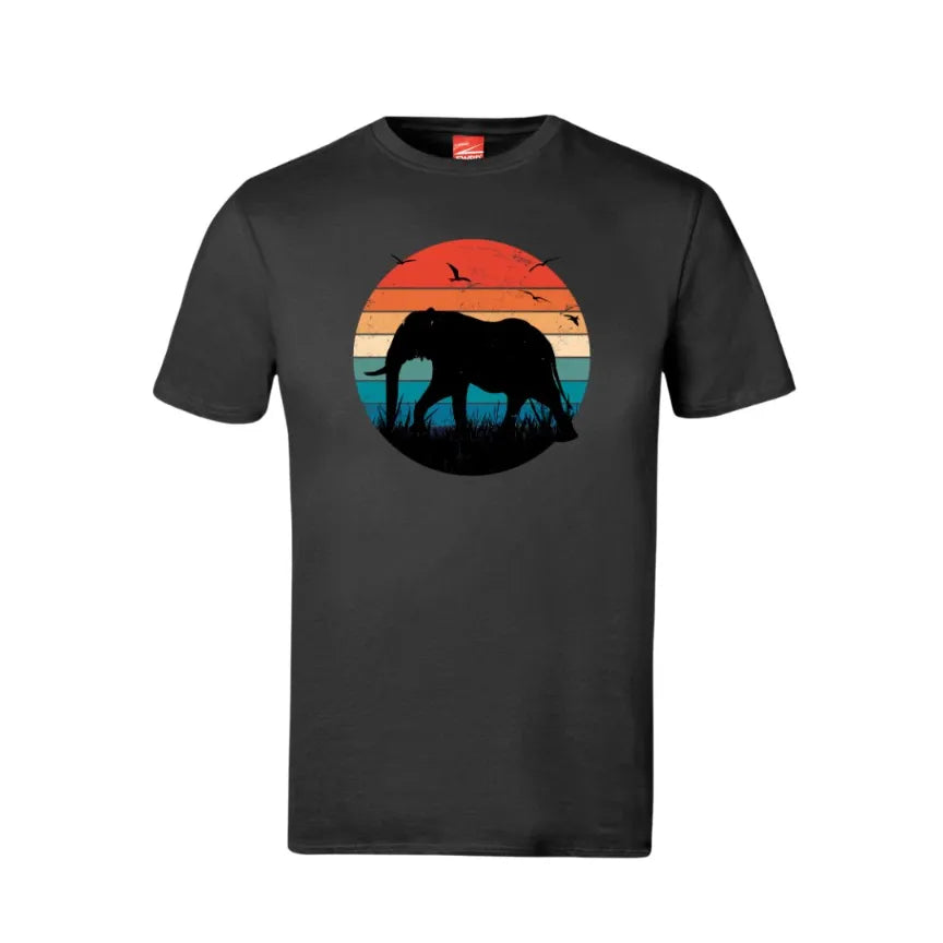 Elephant Silhouette Cotton T-Shirt