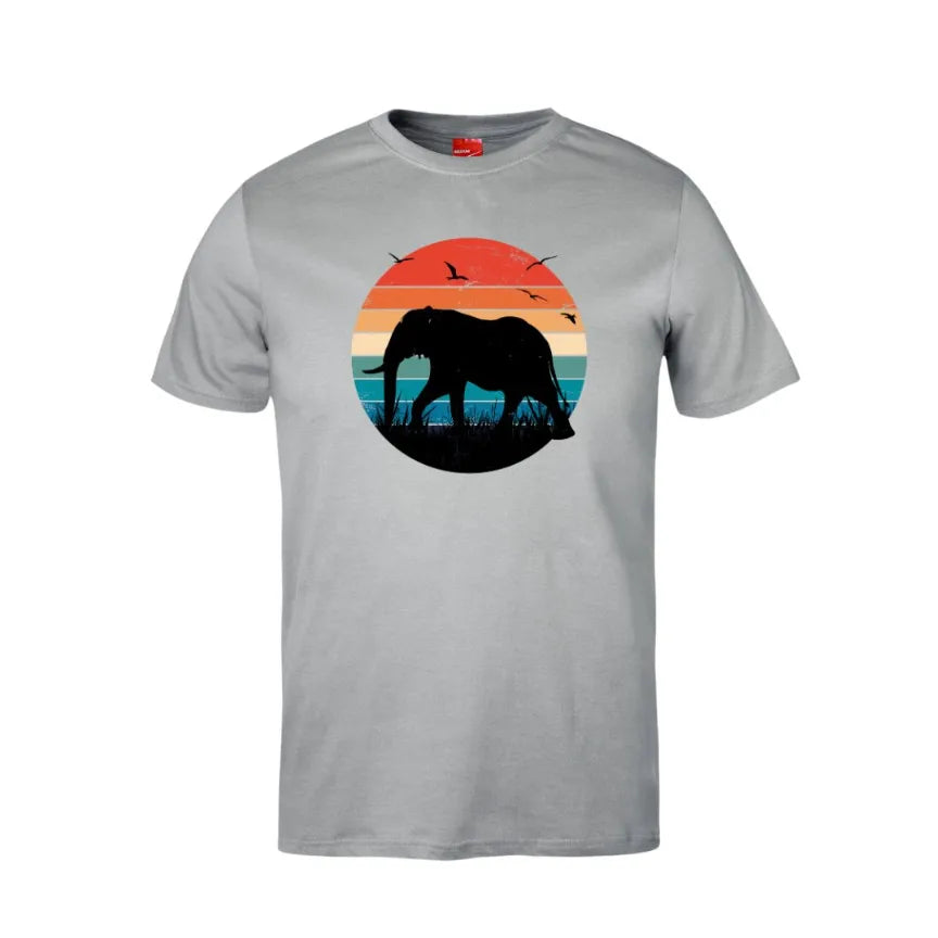 Elephant Silhouette Cotton T-Shirt