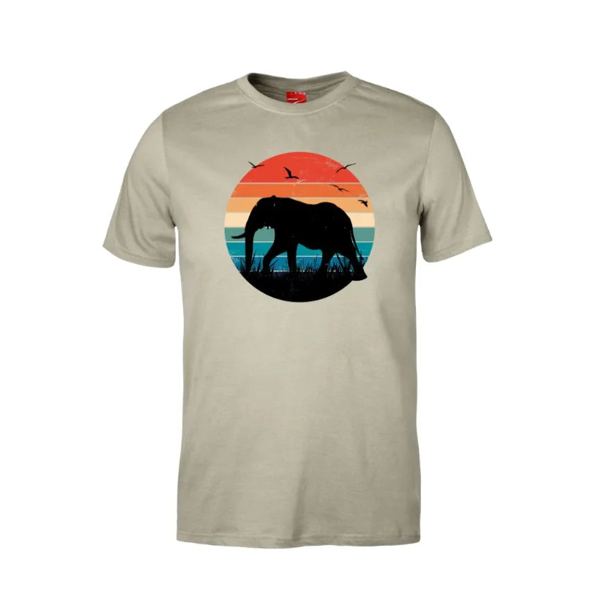 Elephant Silhouette Cotton T-Shirt