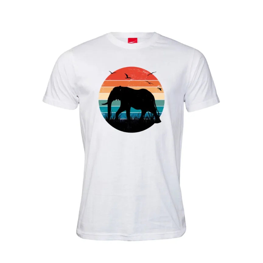 Elephant Silhouette Cotton T-Shirt