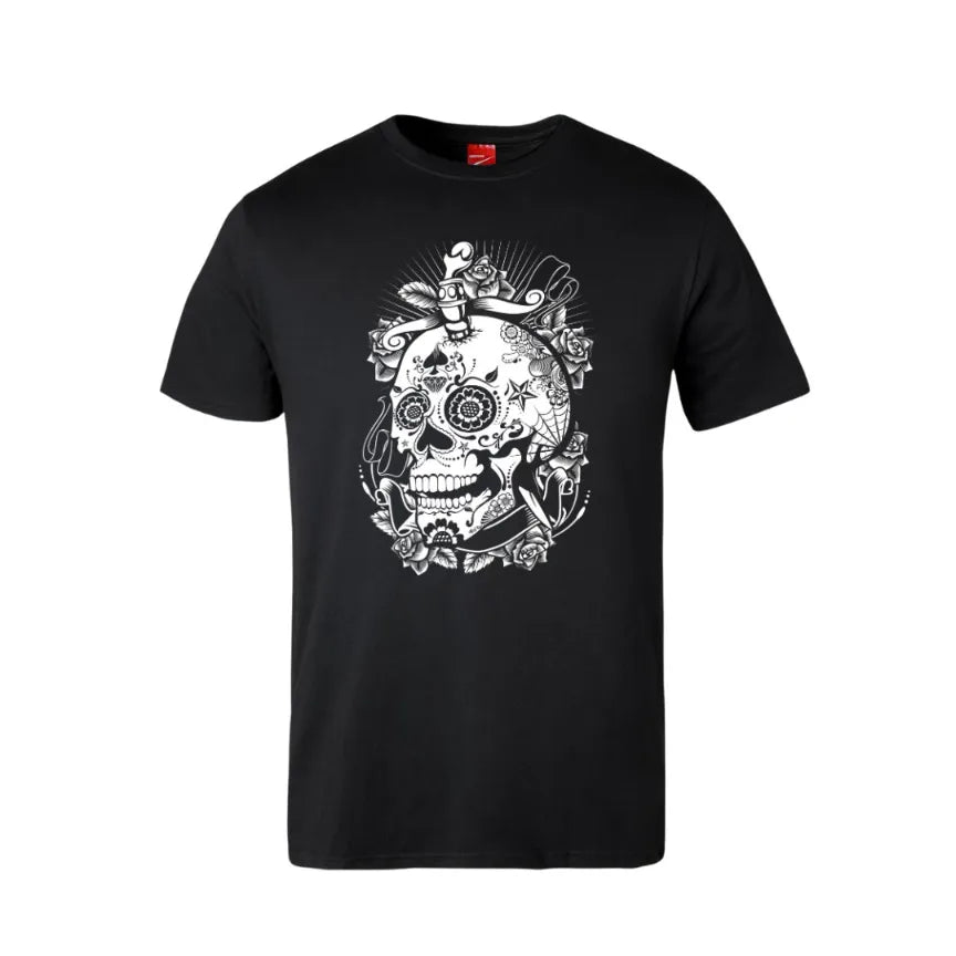 Flower Skull Cotton T-Shirt