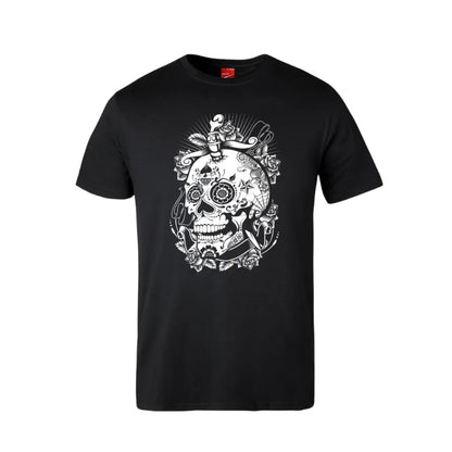 Flower Skull Cotton T-Shirt