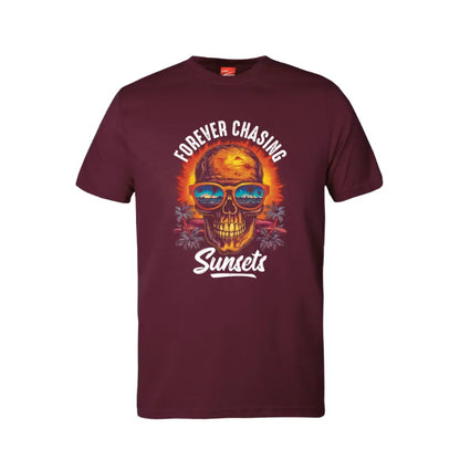 Forever Chasing Sunsets Skull Cotton T-Shirt