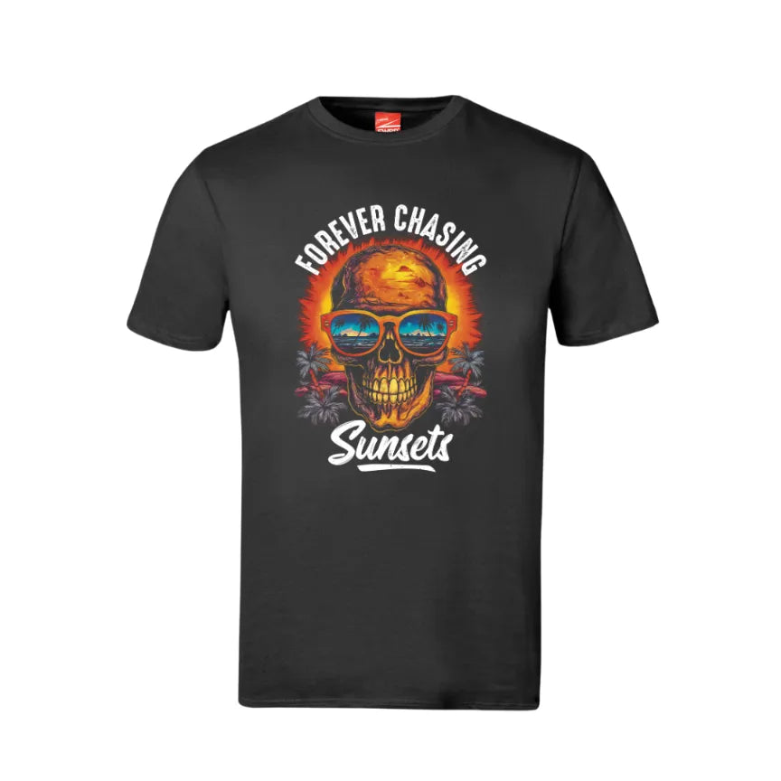 Forever Chasing Sunsets Skull Cotton T-Shirt