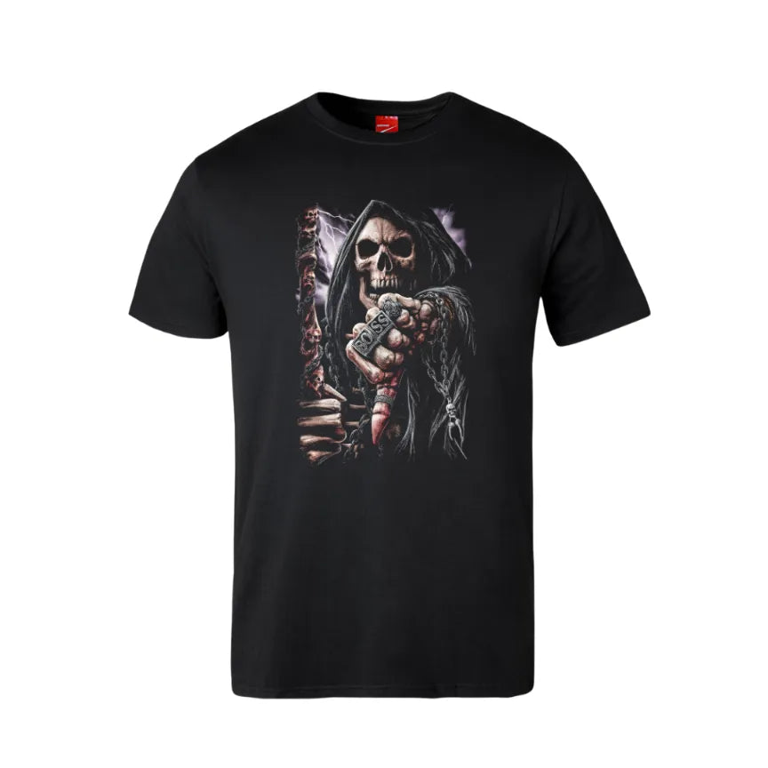 Grim Reaper Boss Skull Cotton T-Shirt