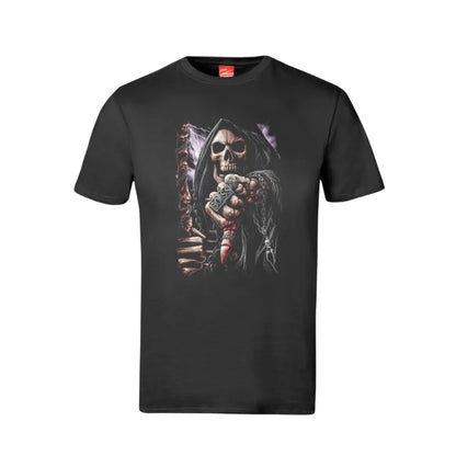 Grim Reaper Boss Skull Cotton T-Shirt