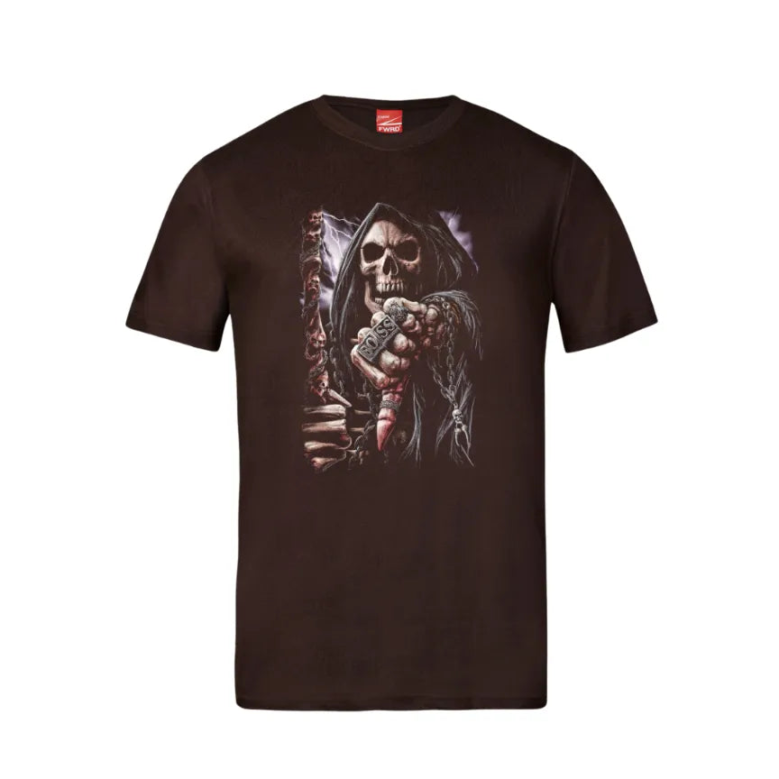 Grim Reaper Boss Skull Cotton T-Shirt