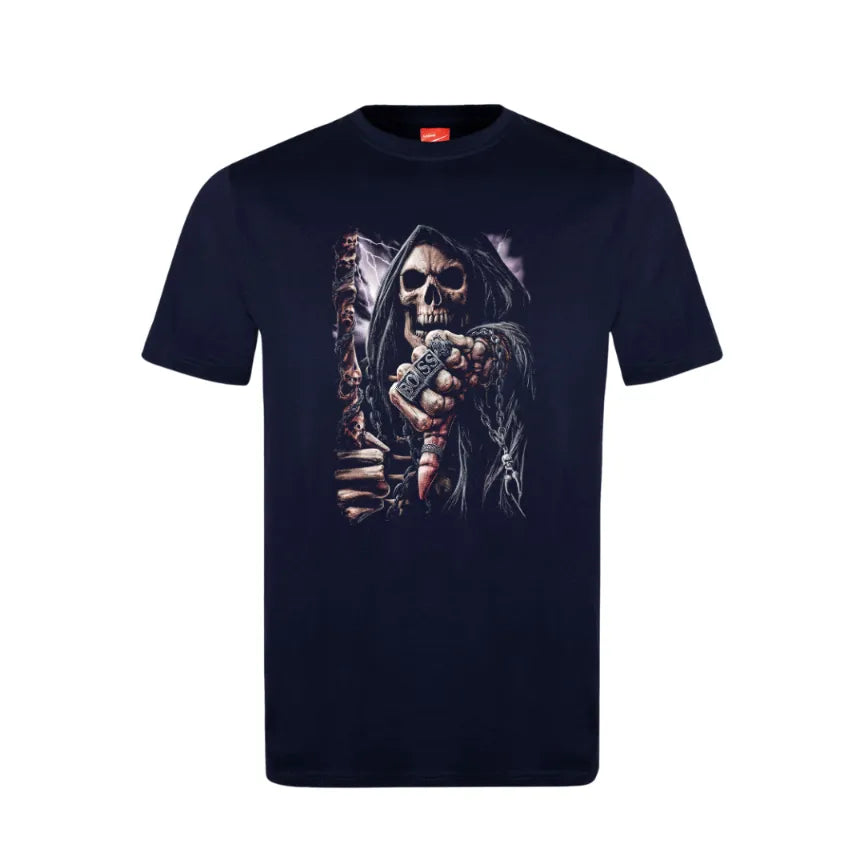 Grim Reaper Boss Skull Cotton T-Shirt