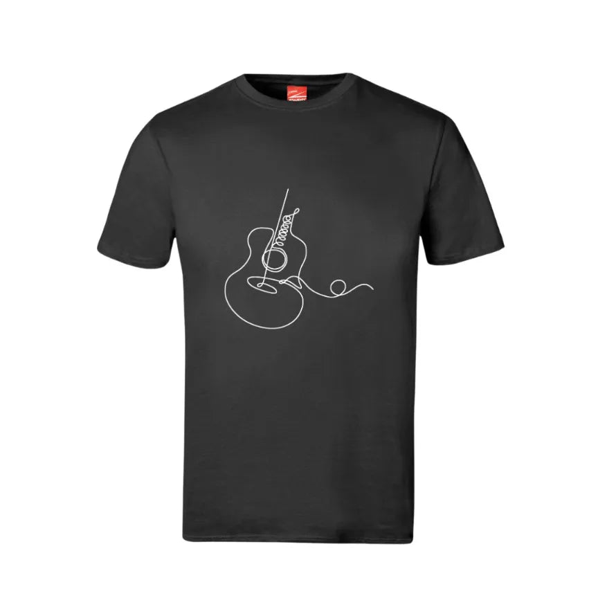 Guitar Line Art Cotton T-Shirt