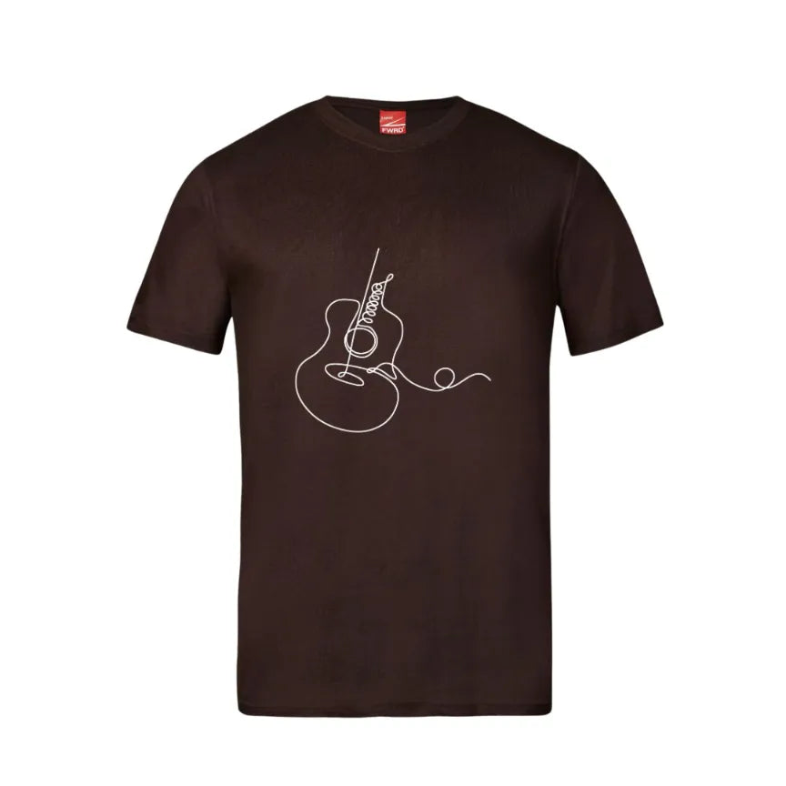 Guitar Line Art Cotton T-Shirt