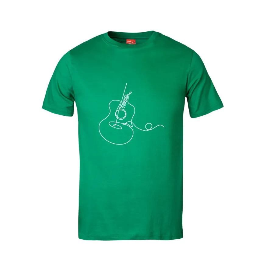 Guitar Line Art Cotton T-Shirt