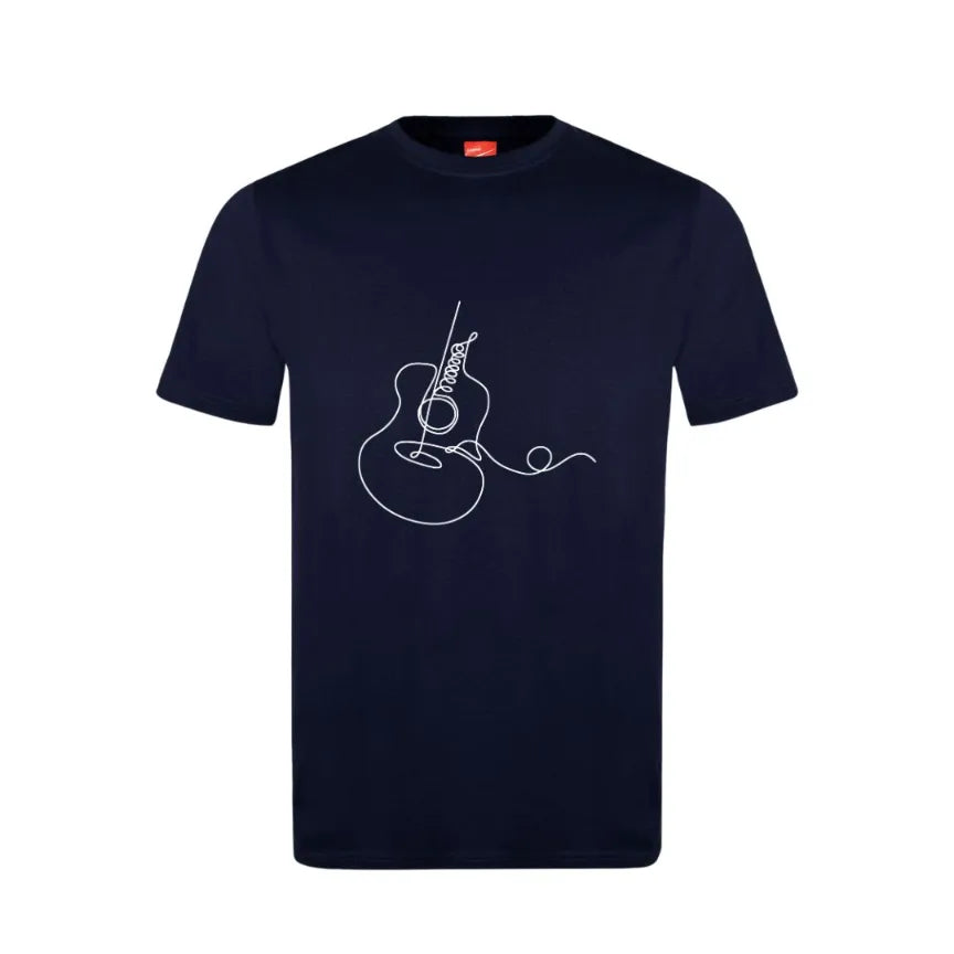 Guitar Line Art Cotton T-Shirt