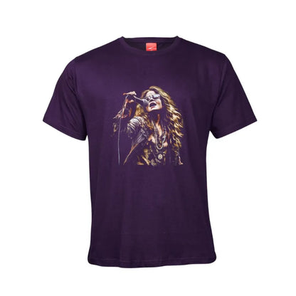 Janis Joplin Singing Cotton T-Shirt