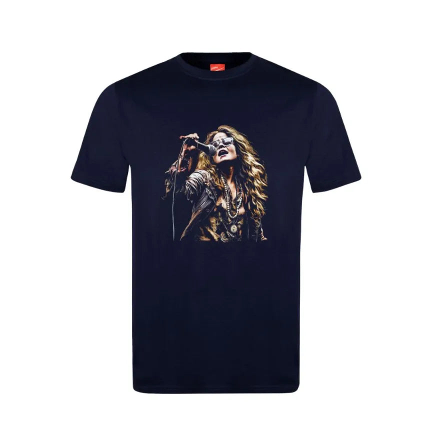 Janis Joplin Singing Cotton T-Shirt