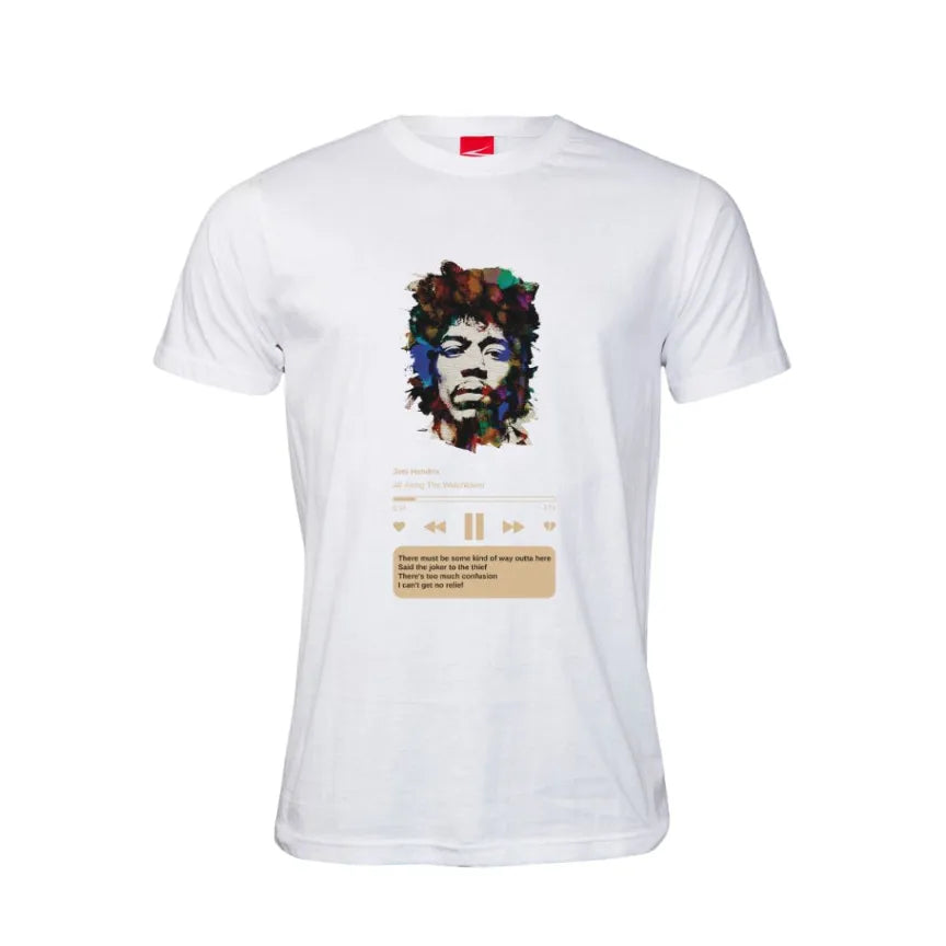 Jimi Hendrix All Along The Watchtower Track Cotton T-Shirt