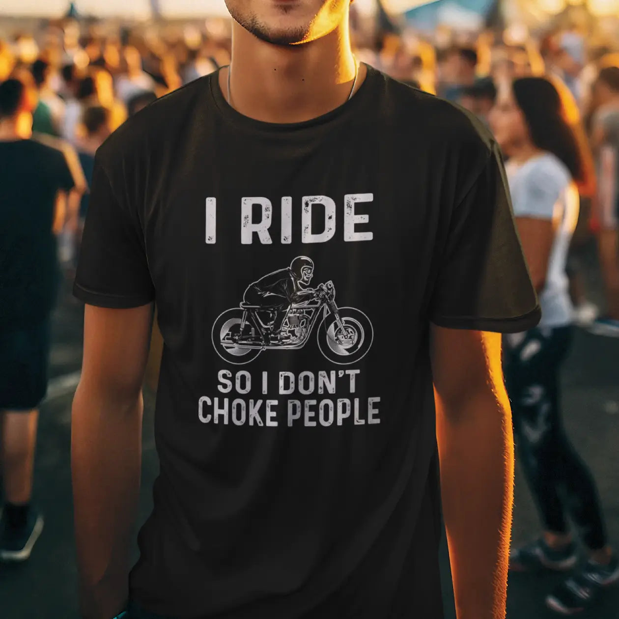 I Ride So I Don't Choke People Cotton T-Shirt