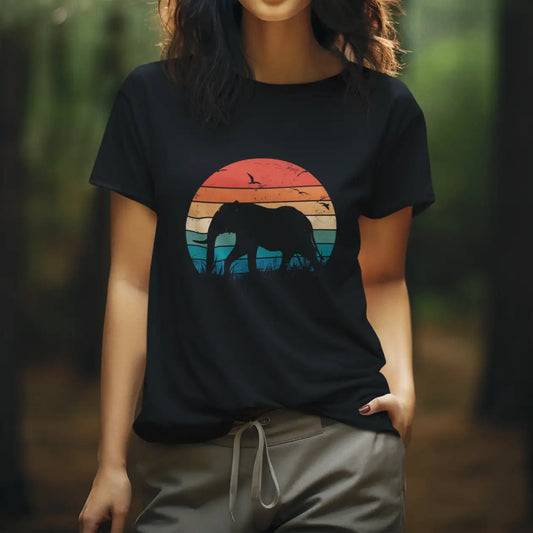 Elephant Silhouette Cotton T-Shirt