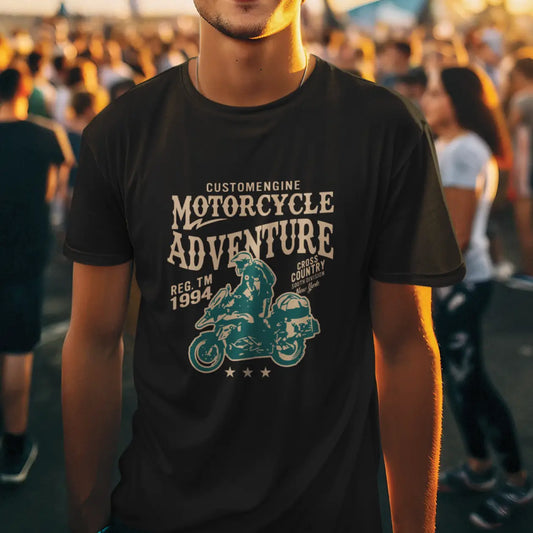 Custom Engine Motorcycle Adventure Cotton T-Shirt