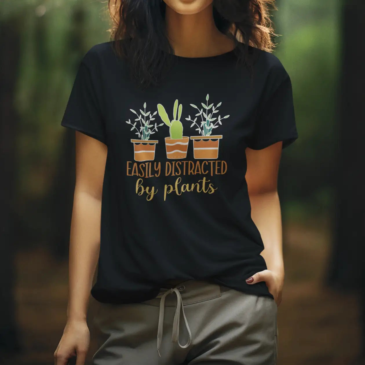 Easily Distracted By Plants Cotton T-Shirt