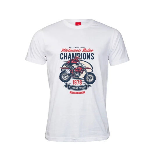 Motocross Retro Champions Cotton T-Shirt